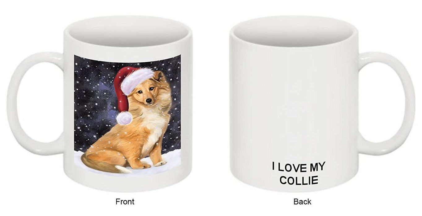 Let It Snow Happy Holidays Collie Dog Christmas Mug CMG0383
