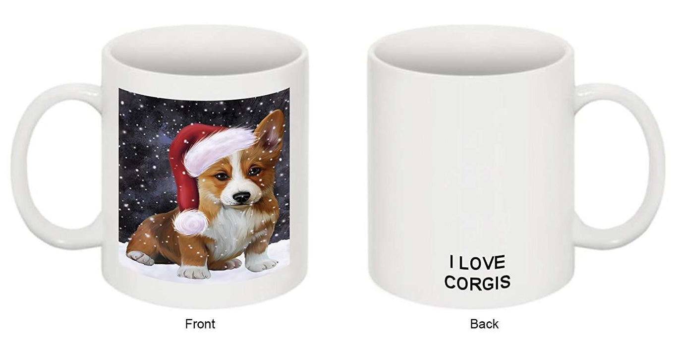 Let It Snow Happy Holidays Corgi Dog Christmas Mug CMG0709