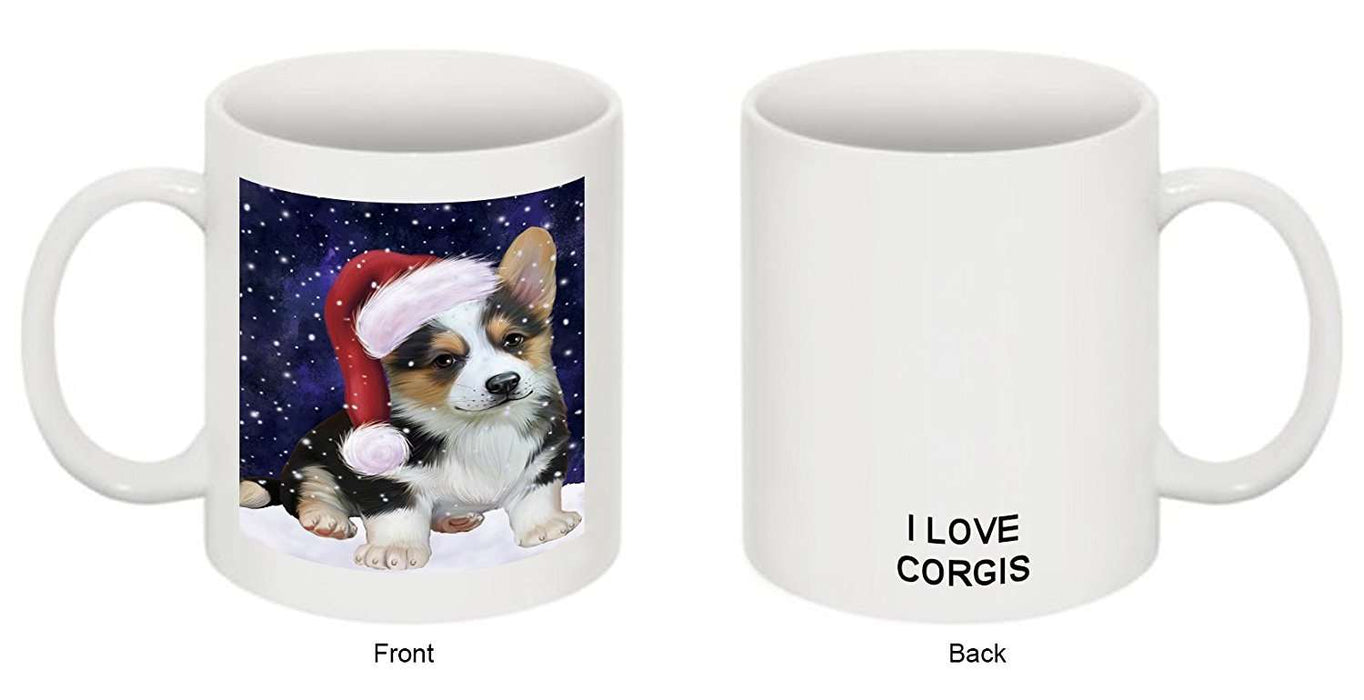 Let It Snow Happy Holidays Corgi Dog Christmas Mug CMG0710
