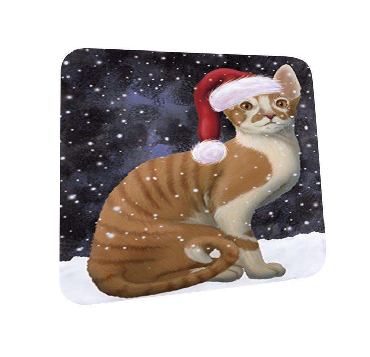 Let It Snow Happy Holidays Cornish Rex Cat Christmas Coasters CST290 (Set of 4)