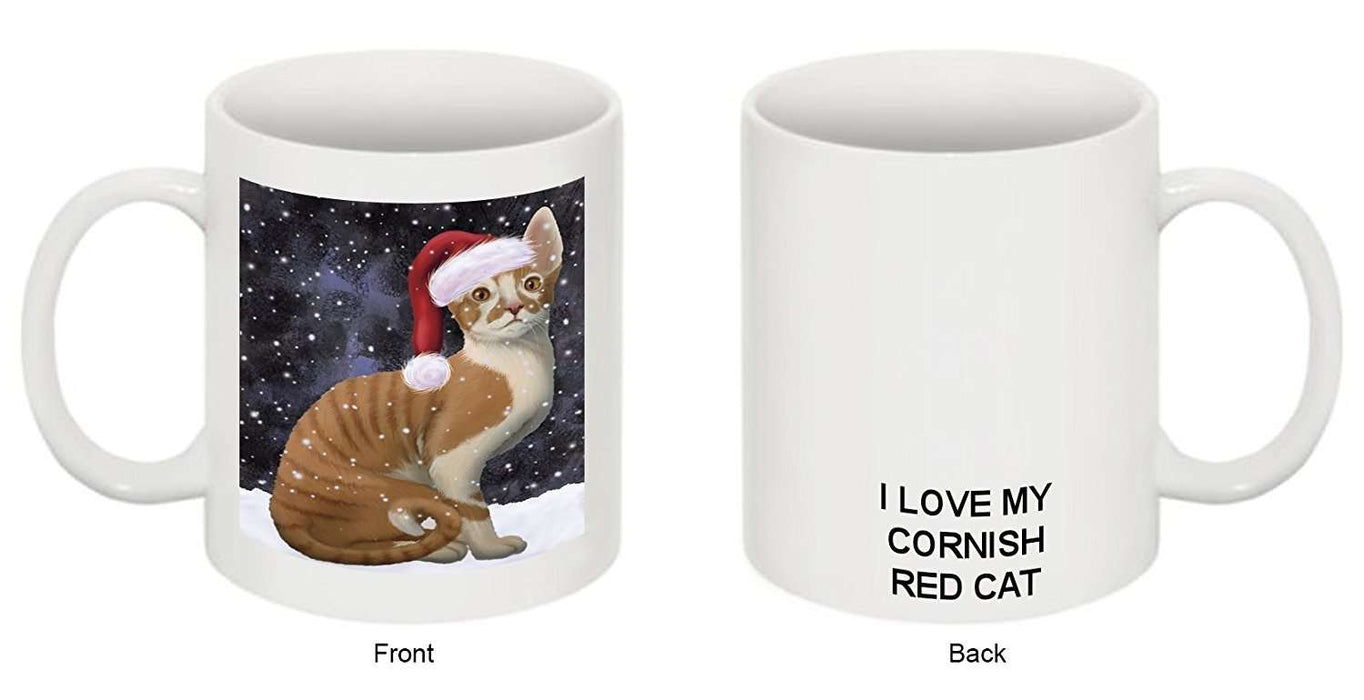 Let It Snow Happy Holidays Cornish Rex Cat Christmas Mug CMG0384