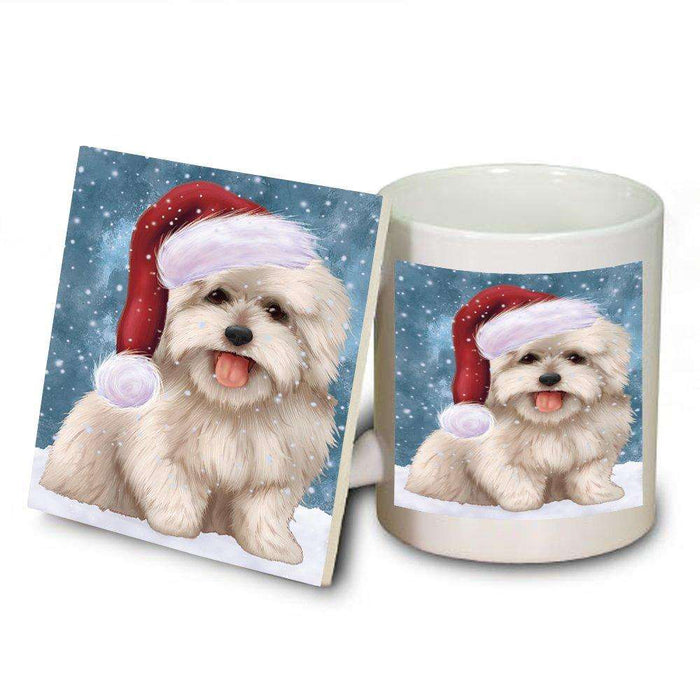 Let It Snow Happy Holidays Coton de Tulear Dog Christmas Mug and Coaster Set MUC0385