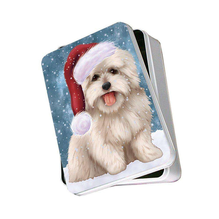 Let It Snow Happy Holidays Coton de Tulear Dog Christmas Photo Storage Tin PTIN0385