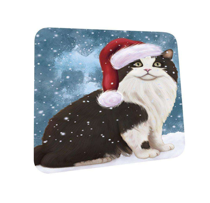 Let It Snow Happy Holidays Cymric Cat Christmas Coasters CST292 (Set of 4)