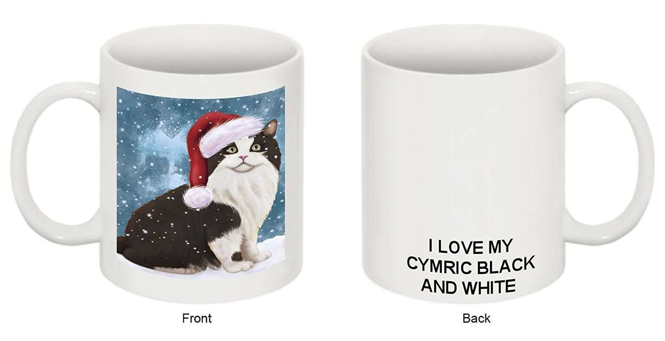 Let It Snow Happy Holidays Cymric Cat Christmas Mug CMG0386