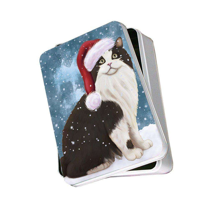 Let It Snow Happy Holidays Cymric Cat Christmas Photo Storage Tin PTIN0386