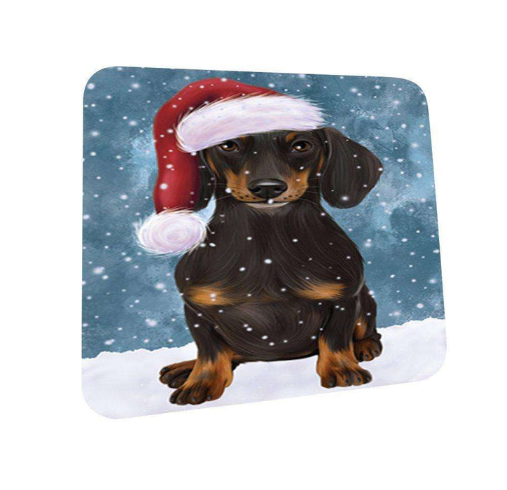 Let It Snow Happy Holidays Dachshund Dog Christmas Coasters CST308 (Set of 4)