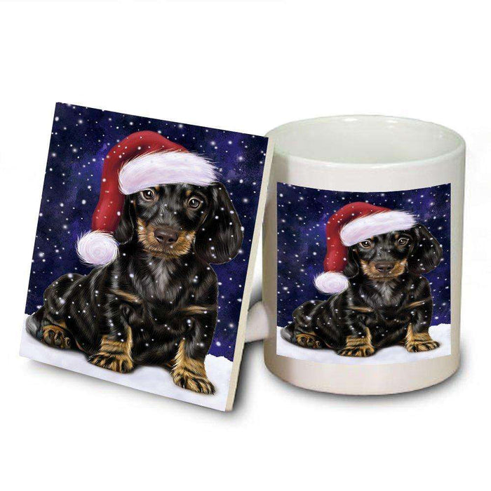 Let It Snow Happy Holidays Dachshund Dog Christmas Mug and Coaster Set MUC0435