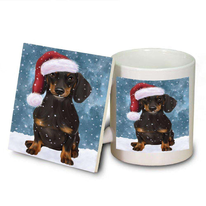 Let It Snow Happy Holidays Dachshund Dog Christmas Mug and Coaster Set MUC0436