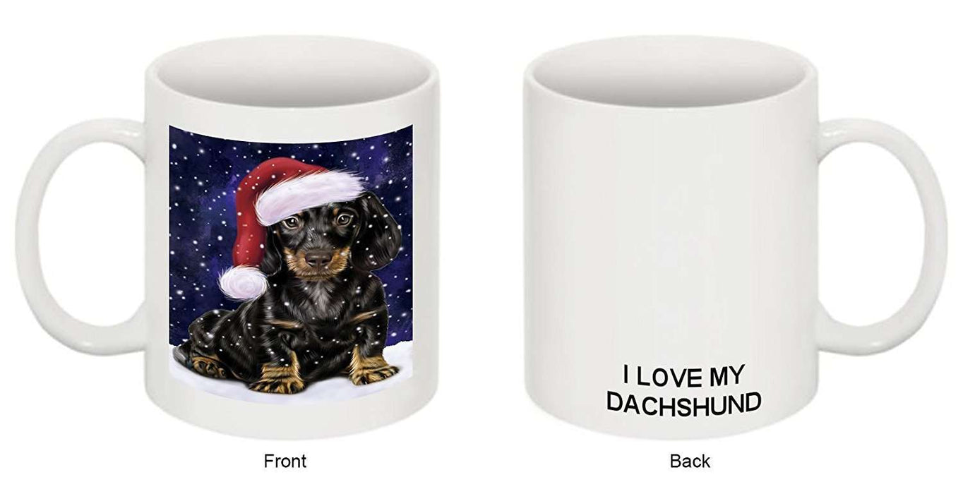 Let It Snow Happy Holidays Dachshund Dog Christmas Mug CMG0435