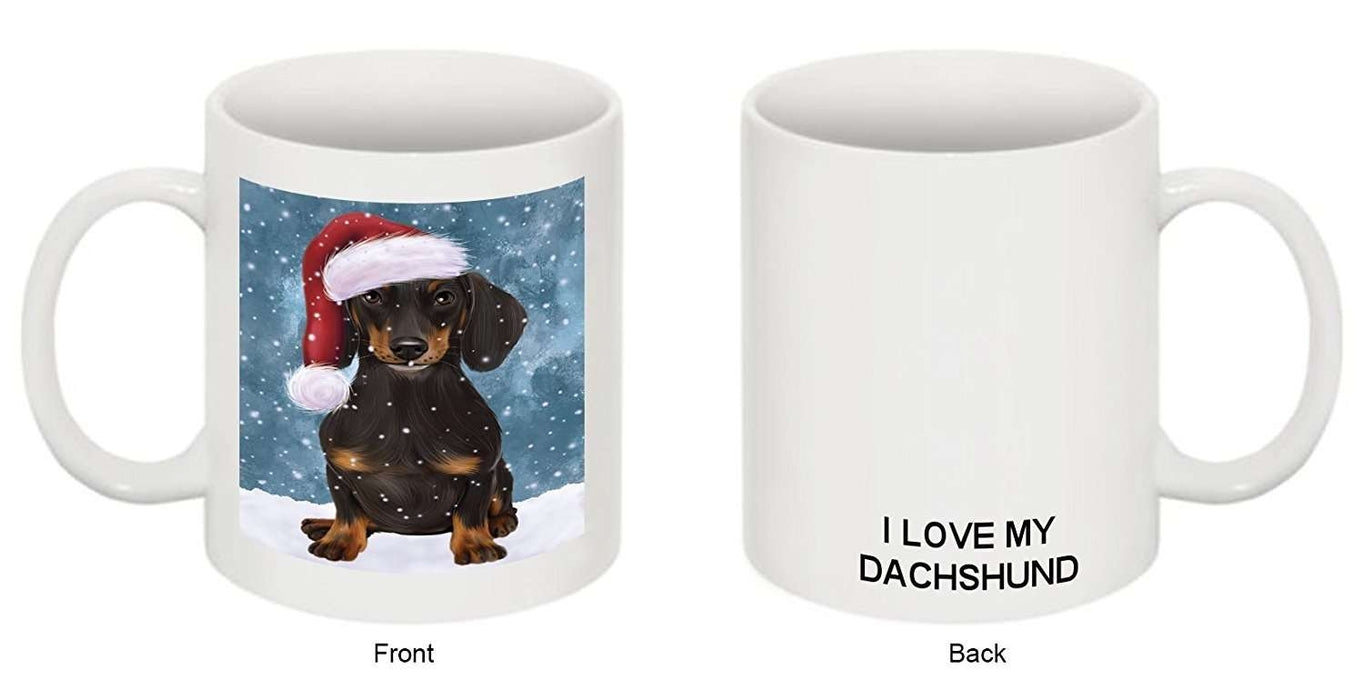 Let It Snow Happy Holidays Dachshund Dog Christmas Mug CMG0436