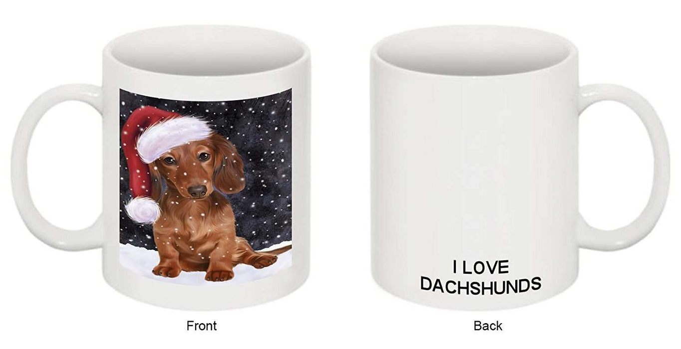 Let It Snow Happy Holidays Dachshund Dog Christmas Mug CMG0712