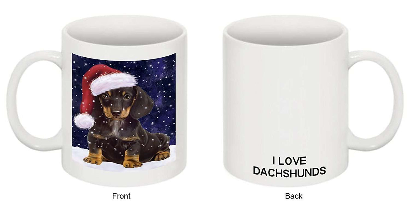 Let It Snow Happy Holidays Dachshund Dog Christmas Mug CMG0713