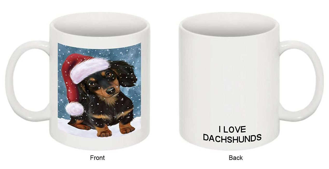 Let It Snow Happy Holidays Dachshund Dog Christmas Mug CMG0714