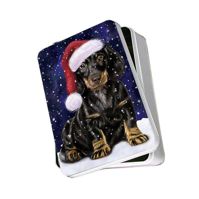 Let It Snow Happy Holidays Dachshund Dog Christmas Photo Storage Tin PTIN0435