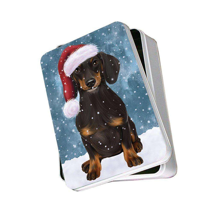 Let It Snow Happy Holidays Dachshund Dog Christmas Photo Storage Tin PTIN0436