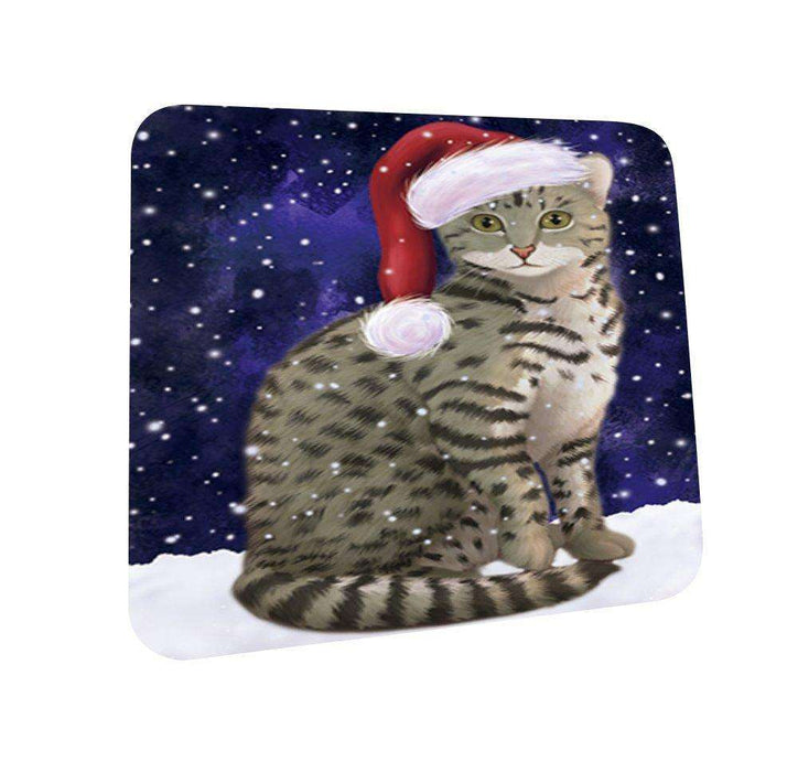 Let It Snow Happy Holidays Egyptian Mau Cat Christmas Coasters CST293 (Set of 4)