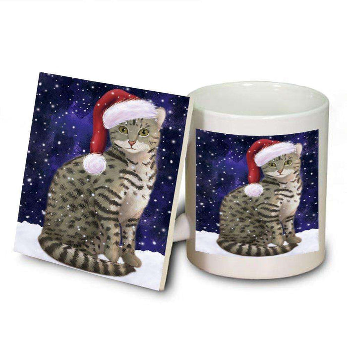 Let It Snow Happy Holidays Egyptian Mau Cat Christmas Mug and Coaster Set MUC0387