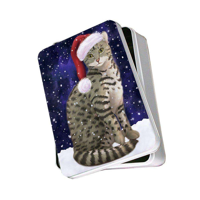 Let It Snow Happy Holidays Egyptian Mau Cat Christmas Photo Storage Tin PTIN0387