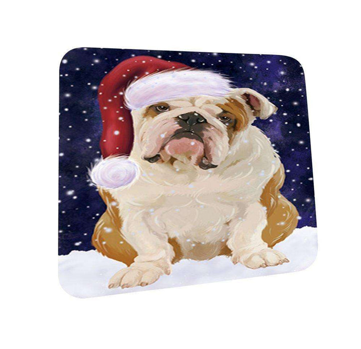 Let It Snow Happy Holidays English Bulldog Christmas Coasters CST310 (Set of 4)