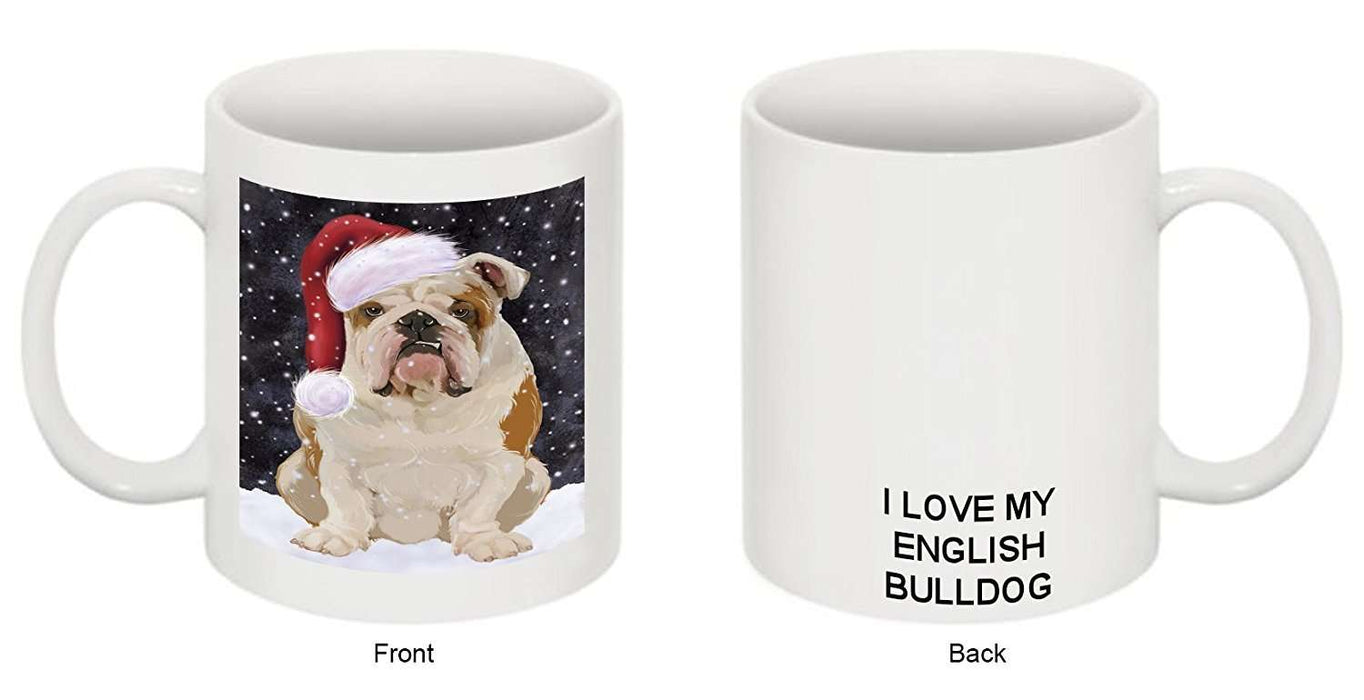 Let It Snow Happy Holidays English Bulldog Christmas Mug CMG0437