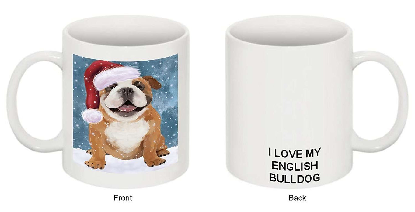 Let It Snow Happy Holidays English Bulldog Christmas Mug CMG0439