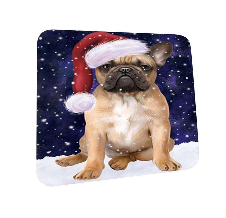 Let It Snow Happy Holidays French Bulldog Christmas Coasters CST294 (Set of 4)