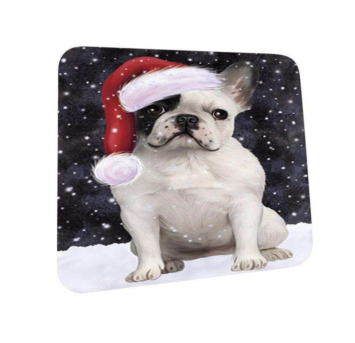 Let It Snow Happy Holidays French Bulldog Christmas Coasters CST295 (Set of 4)