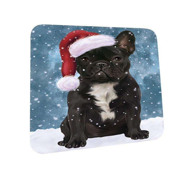 Let It Snow Happy Holidays French Bulldog Christmas Coasters CST312 (Set of 4)