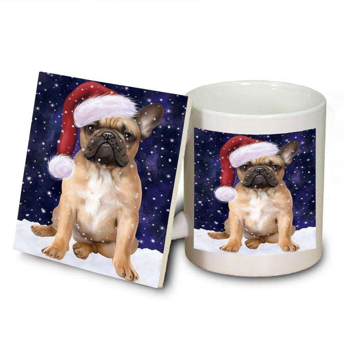 Let It Snow Happy Holidays French Bulldog Christmas Mug and Coaster Set MUC0388