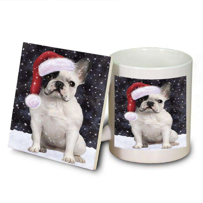 Let It Snow Happy Holidays French Bulldog Christmas Mug and Coaster Set MUC0389