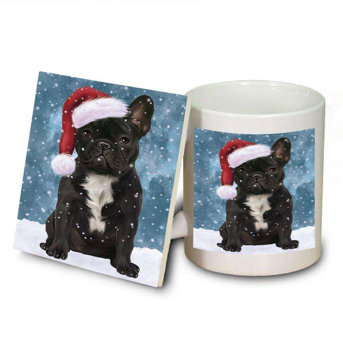 Let It Snow Happy Holidays French Bulldog Christmas Mug and Coaster Set MUC0440