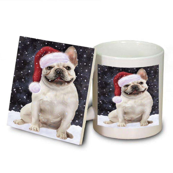 Let It Snow Happy Holidays French Bulldog Christmas Mug and Coaster Set MUC0441