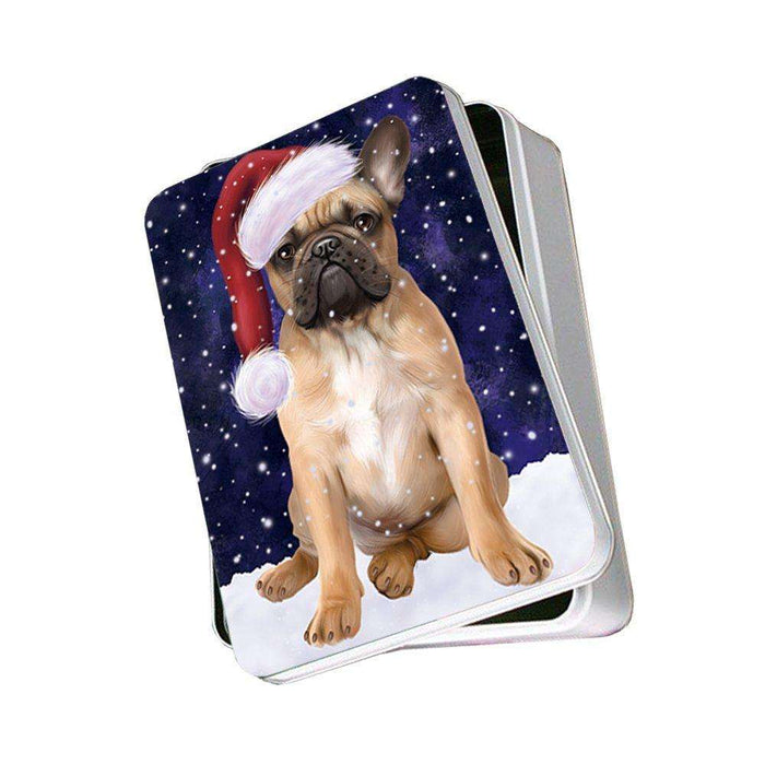 Let It Snow Happy Holidays French Bulldog Christmas Photo Storage Tin PTIN0388