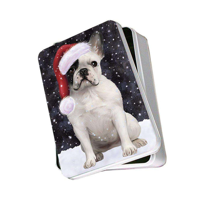 Let It Snow Happy Holidays French Bulldog Christmas Photo Storage Tin PTIN0389