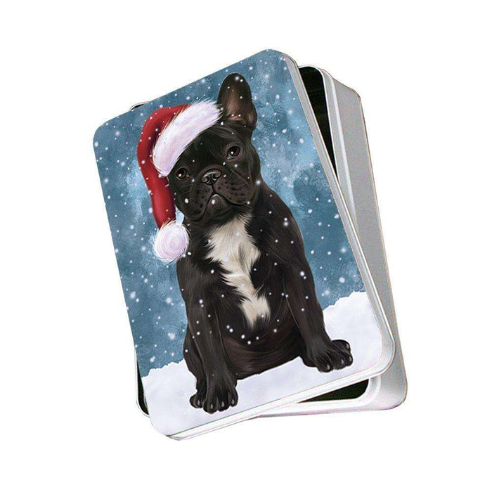 Let It Snow Happy Holidays French Bulldog Christmas Photo Storage Tin PTIN0440
