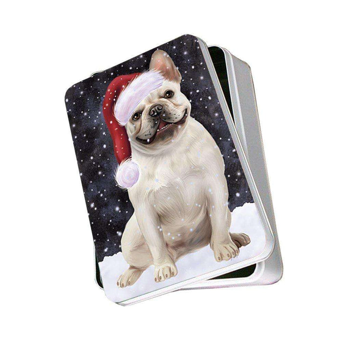 Let It Snow Happy Holidays French Bulldog Christmas Photo Storage Tin PTIN0441