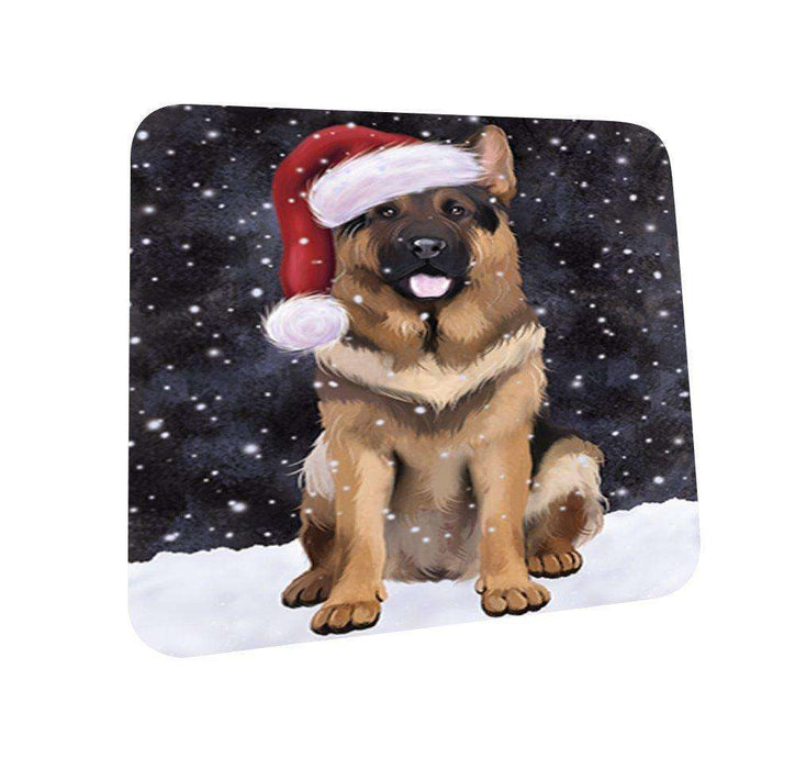 Let It Snow Happy Holidays German Shepherd Dog Christmas Coasters CST314 (Set of 4)