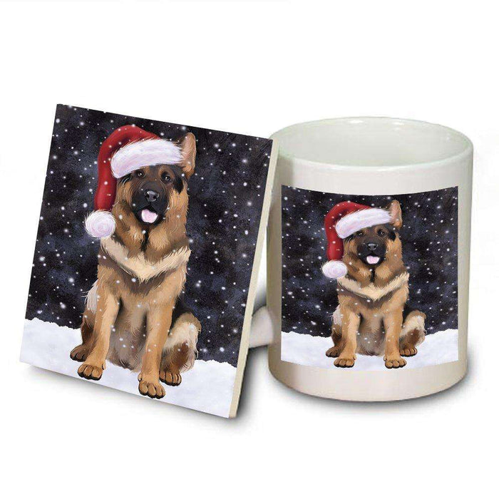 Let It Snow Happy Holidays German Shepherd Dog Christmas Mug and Coaster Set MUC0442
