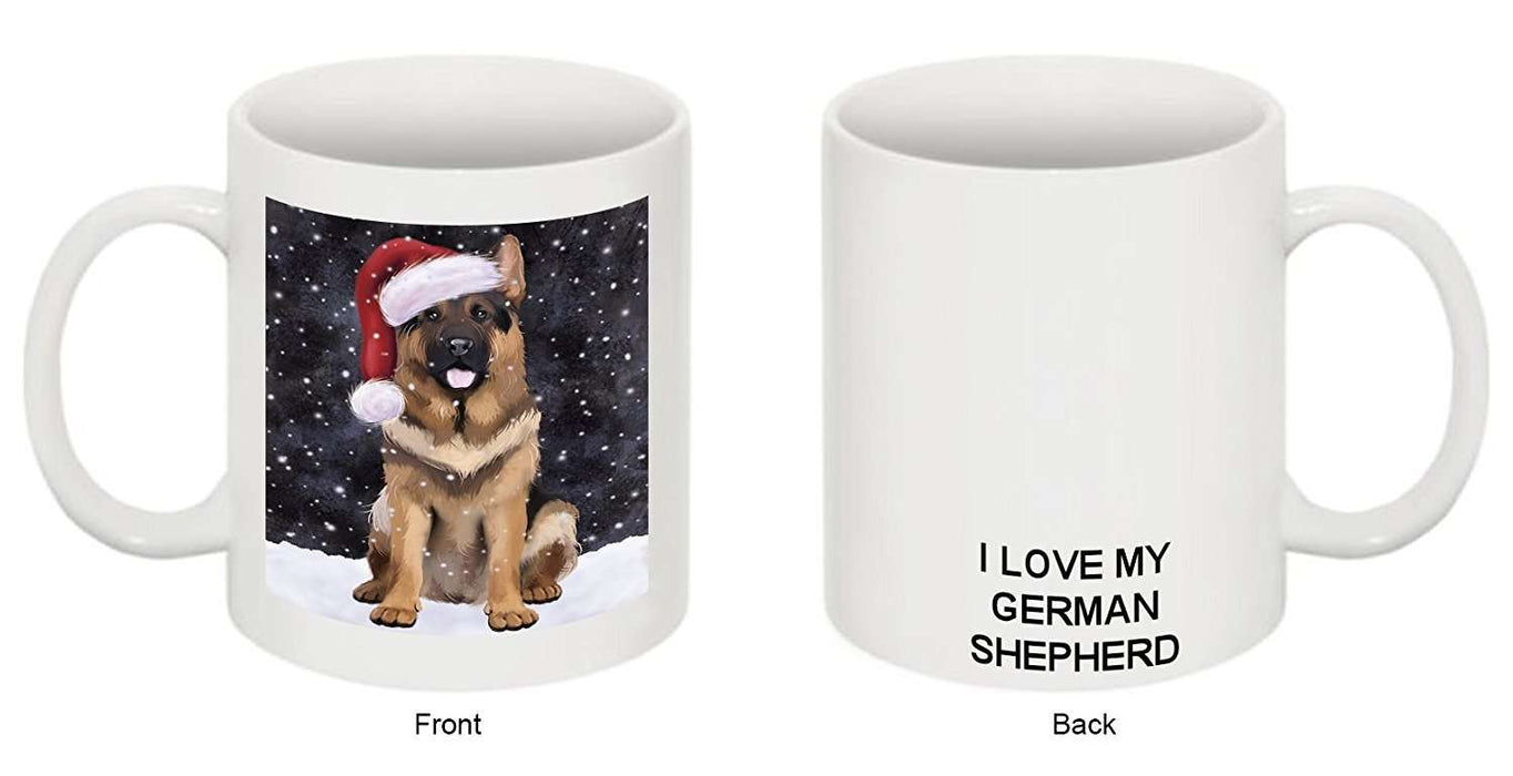 Let It Snow Happy Holidays German Shepherd Dog Christmas Mug CMG0442