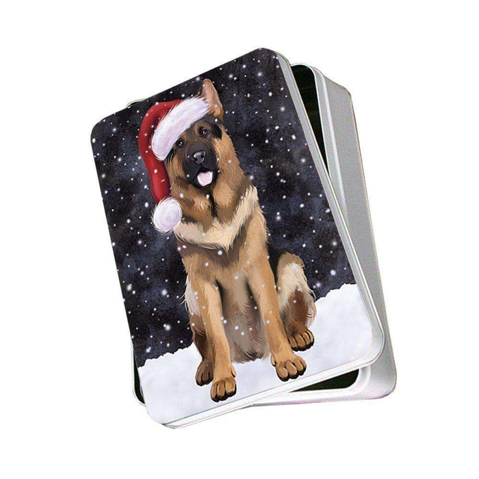 Let It Snow Happy Holidays German Shepherd Dog Christmas Photo Storage Tin PTIN0442