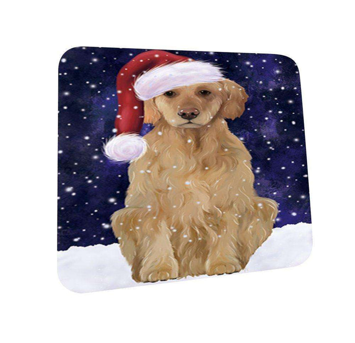 Let It Snow Happy Holidays Golden Retriever Dog Christmas Coasters CST315 (Set of 4)