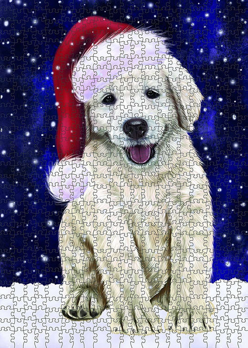 Let It Snow Happy Holidays Golden Retriever Dog Christmas Puzzle with Photo Tin PUZL555