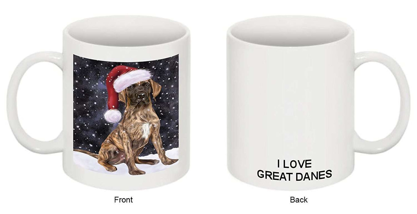 Let It Snow Happy Holidays Great Dane Dog Christmas Mug CMG0727