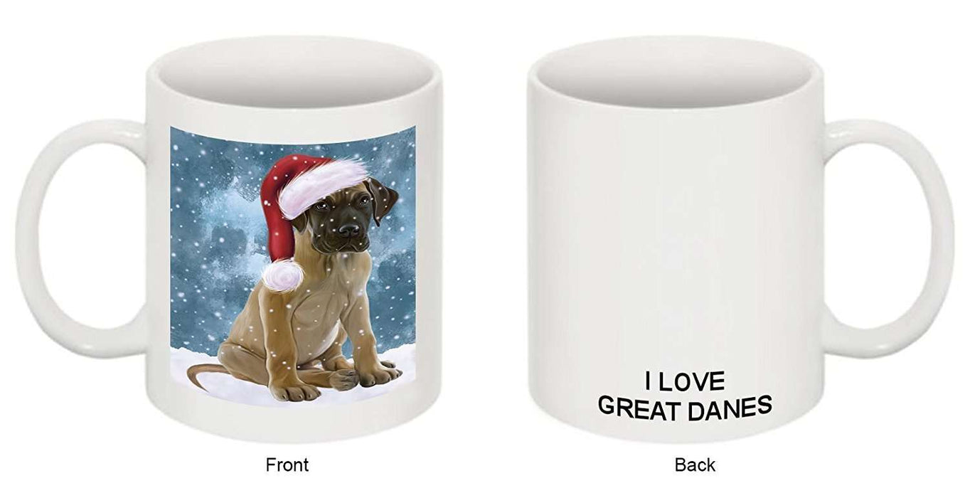 Let It Snow Happy Holidays Great Dane Dog Christmas Mug CMG0729