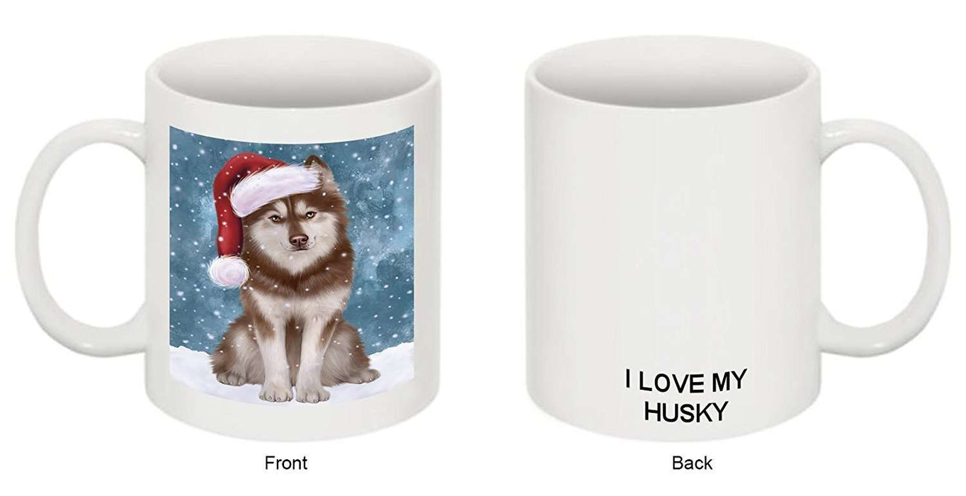 Let It Snow Happy Holidays Husky Dog Christmas Mug CMG0444