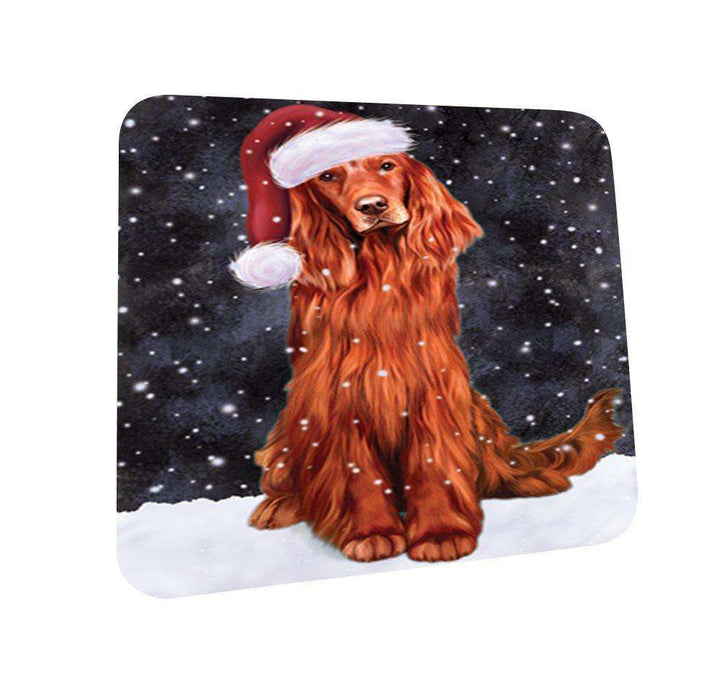 Let It Snow Happy Holidays Irish Setter Dog Christmas Coasters CST336 (Set of 4)