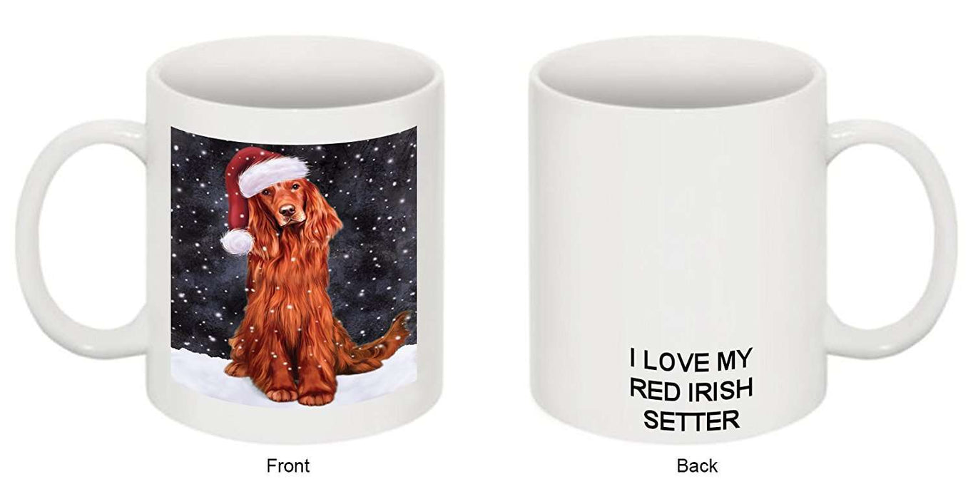 Let It Snow Happy Holidays Irish Setter Dog Christmas Mug CMG0464