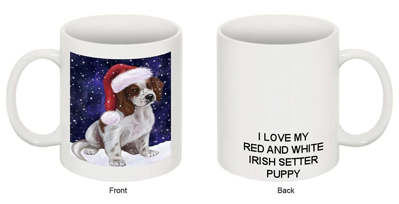 Let It Snow Happy Holidays Irish Setter Puppy Christmas Mug CMG0323
