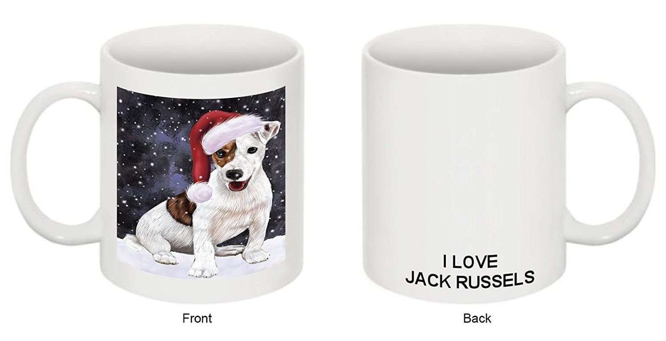 Let It Snow Happy Holidays Jack Russell Terrier Dog Christmas Mug CMG0730